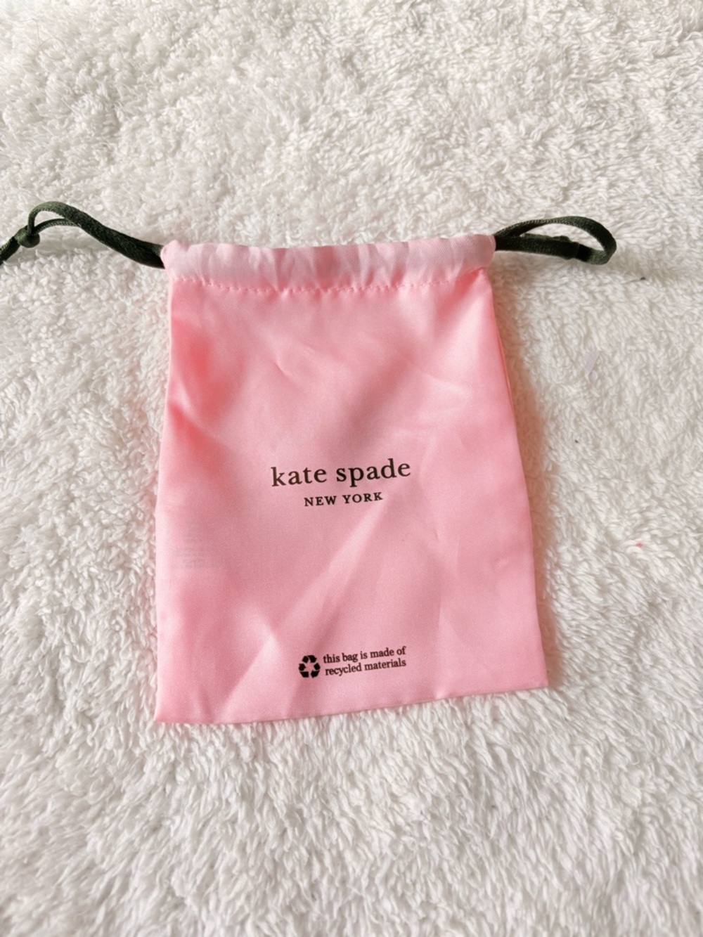 kate spade Pink Drawstring Pouch with Black Cord